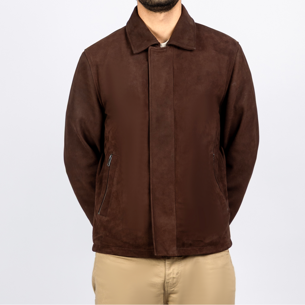 Ashford Classic Suede Leather Jacket in Brown