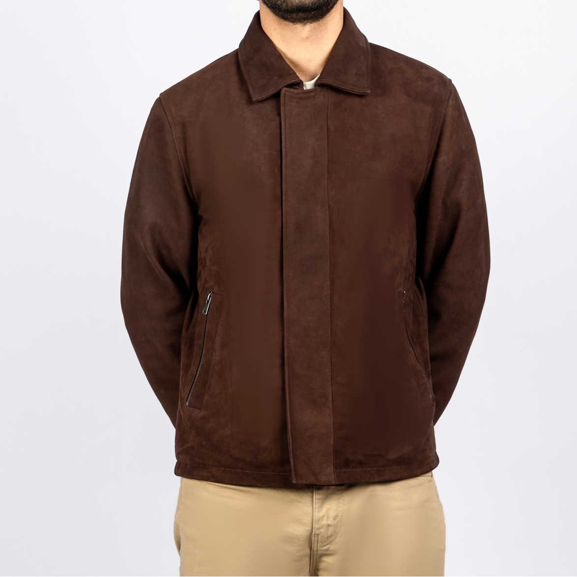 Ashford Classic Suede Leather Jacket in Brown