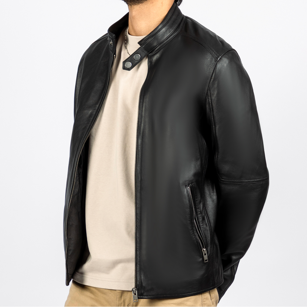 Kai Leather Moto Jacket in Black